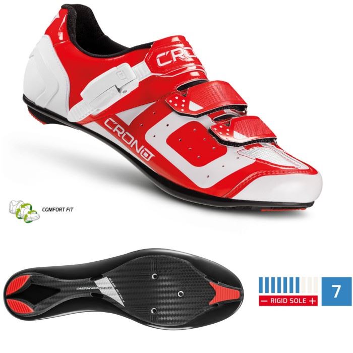 CRONO buty szosowe CR-3 czerwone 45 nylon