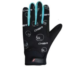 CHIBA rękawiczki BONES czarno błękitne L