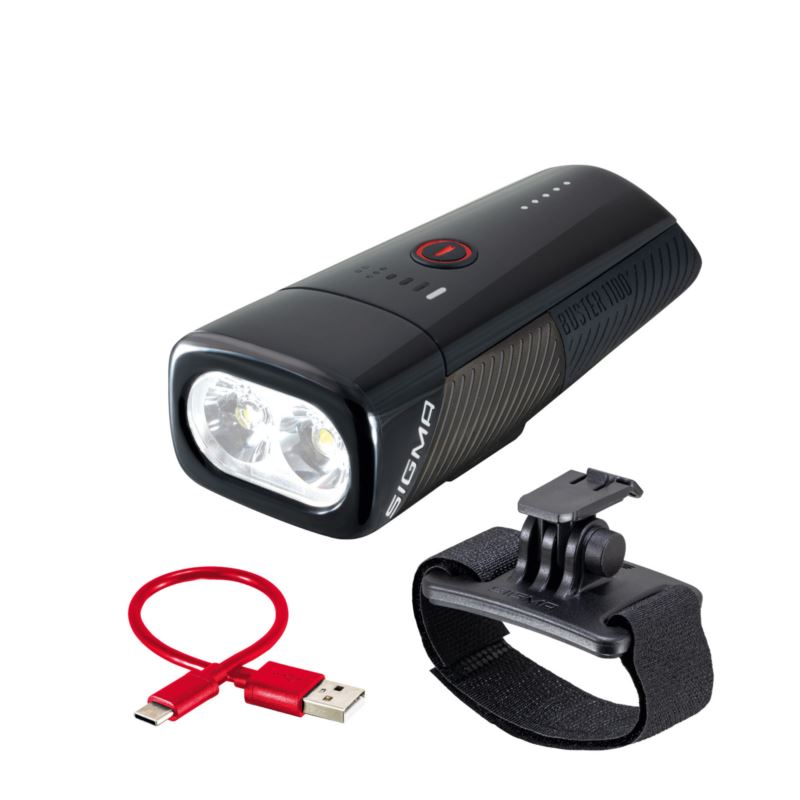 Sigma lampka przednia BUSTER 1100 HL czarna Sigma lampka przednia BUSTER 1100 HL czarna