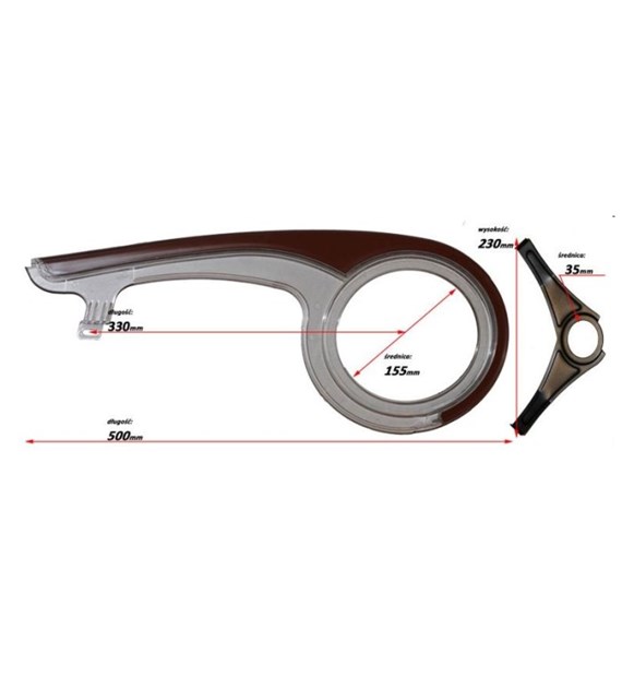 Osłona łańcucha PUMA PC transp/czarny z uchwytem