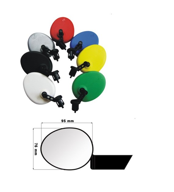 Lusterko wpuszczane w kierownicę AJS czerwone