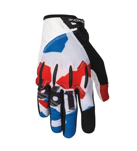 661 Rękawice EVO II biało czerwono niebieskie L