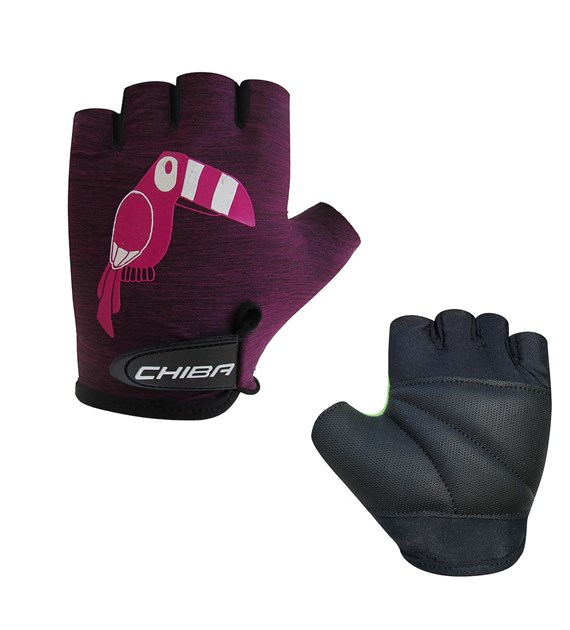 CHIBA rękawiczki COOL KIDS fioletowe papuga S