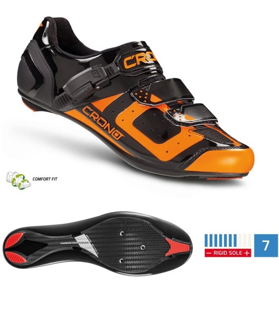 CRONO buty szosowe CR-3 czarno pomar. 43,5 nylon