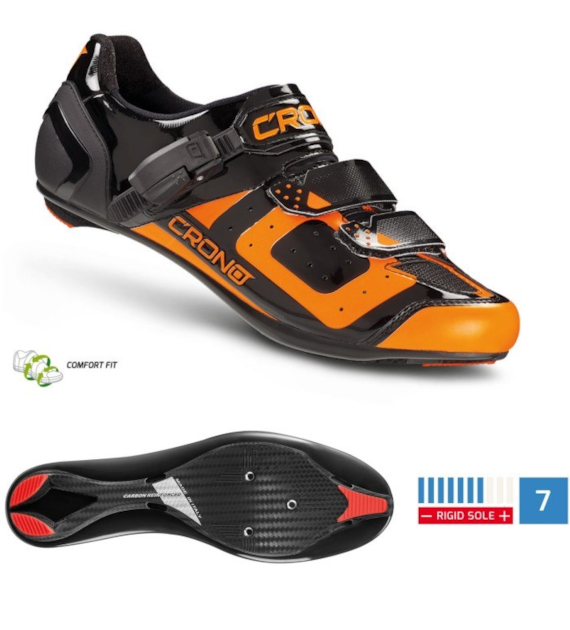CRONO buty szosowe CR-3 czarno pomar. 43,5 nylon