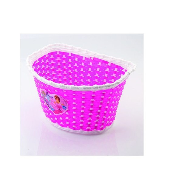 Koszyk rowerowy-plastik przód rózowy daisy