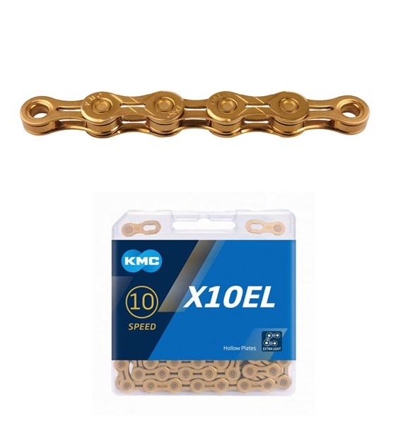 KMC Łańcuch X10 EL 114 ogniw złoty BOX