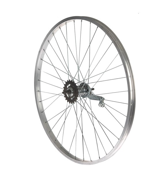 Koło 26'' tył torpedo zwykłe srebrne/srebrne