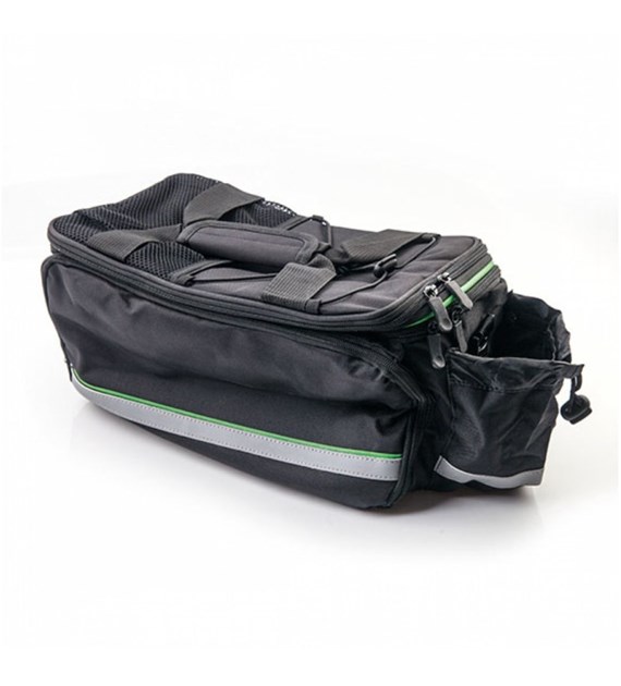 Sakwa na bagażnik rozkładana czarno zielona 20l