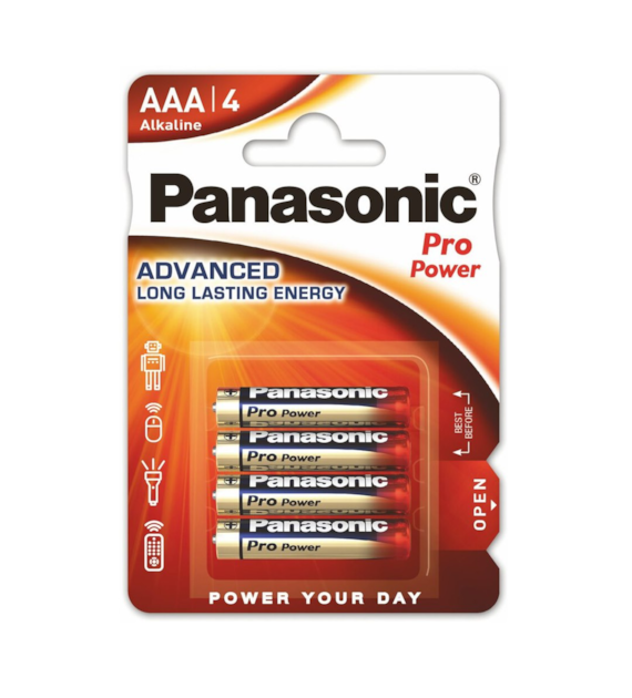 Bateria LR03 PANASONIC AAA PRO POWER 4 sztuki