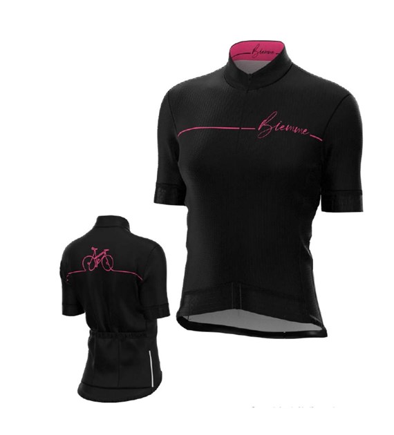 Biemme koszulka BIKE czarno różowa XS