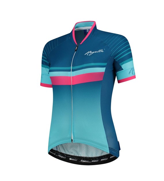 Rogelli koszulka IMPRESS LDS niebiesko różowa XS