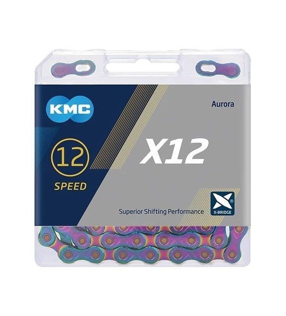 KMC Łańcuch X12 126 ogniw Aurora Niebieski BOX