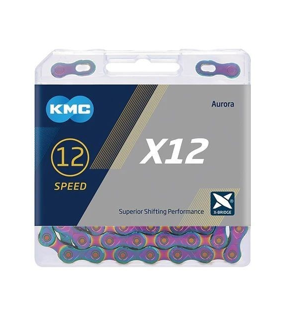 KMC Łańcuch X12 126 ogniw Aurora Niebieski BOX