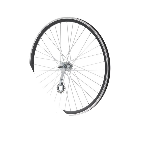 Koło 26'' tył torpedo stożek srebrne/czarne