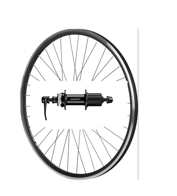 Koło 28'' tył kaseta QR stożek O-cz./P-cz. Shimano