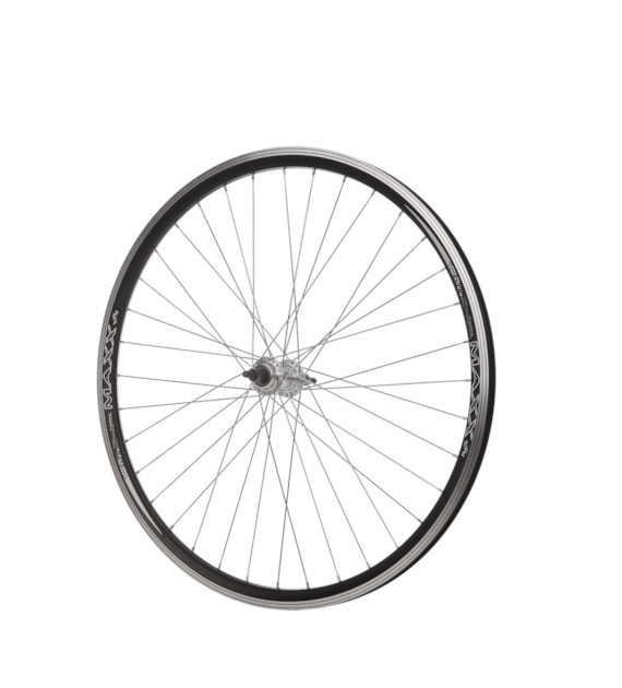 Koło 28'' tył woln. stożek O-czarna/P-srebrna
