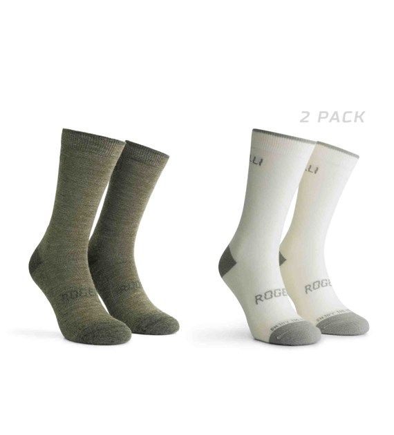 Rogelli skarpetki WOOL ziel. i szar. M 36-39 2pak