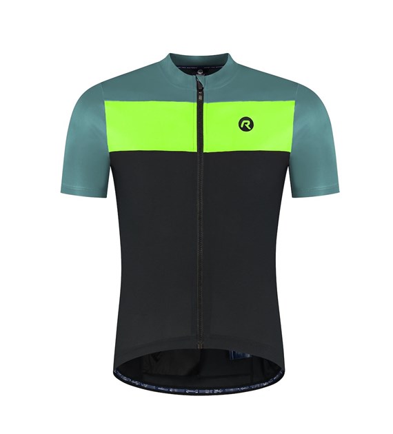 Rogelli koszulka CORE BLOCK 4XL czar. nieb. żółta