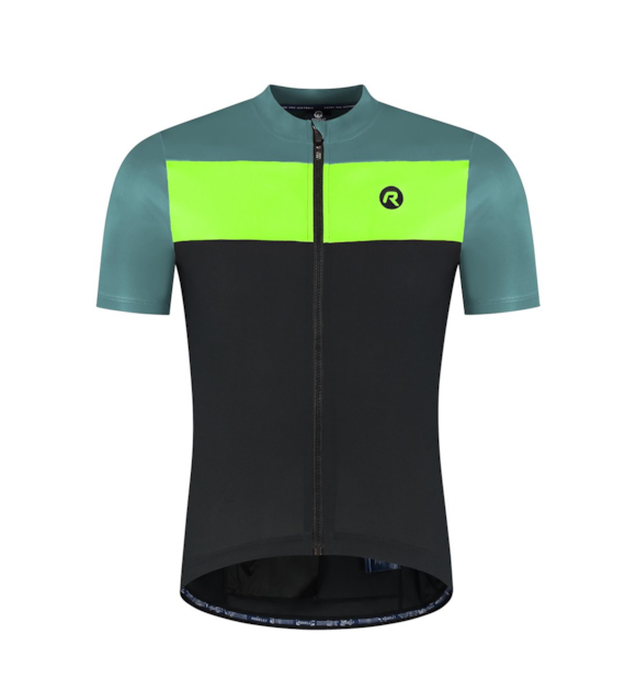 Rogelli koszulka CORE BLOCK 4XL czar. nieb. żółta
