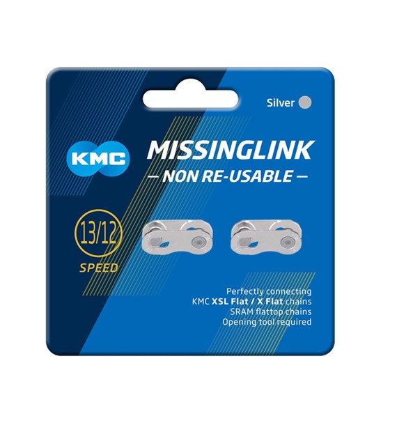 KMC Złączka FLATNR 2 sztuki blister srebrna