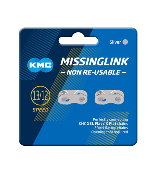 KMC Złączka FLATNR 2 sztuki blister srebrna