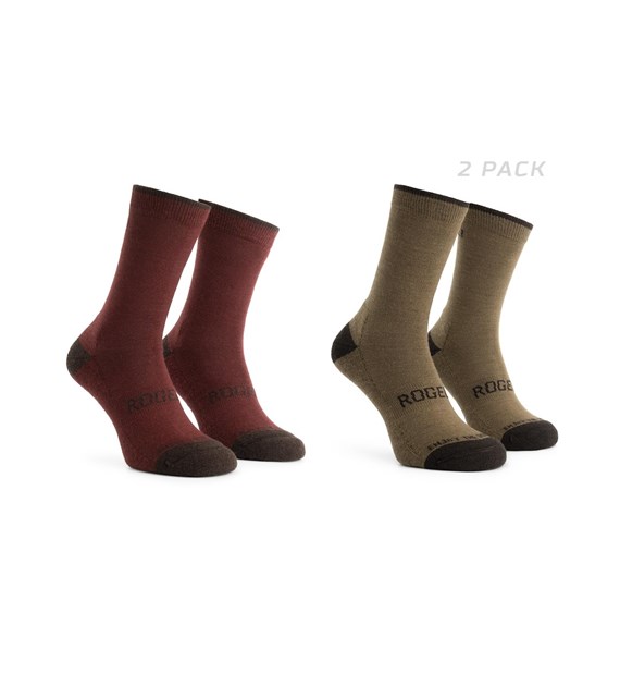 Rogelli skarpetki WOOL bordo i brąz L 40-43 2pak