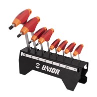 UNIOR zestaw kluczy HEX uchwyt T 2-10 w stojaku
