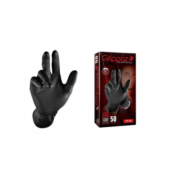GRIPPAZ rękawiczki nitrilowe Premium czarne XL 50s