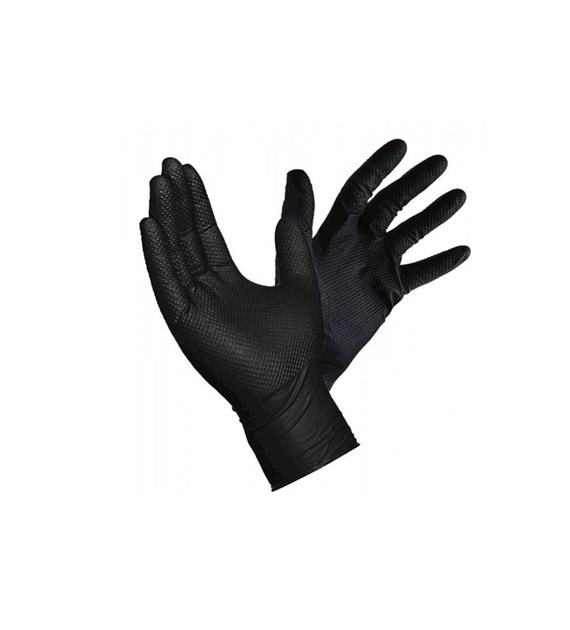 GRIZZLY rękawiczki nitrilowe czarne XL 50 szt