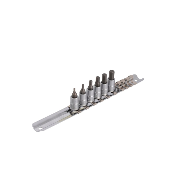 UNIOR Nasadki wkrętakowe HEX 1/4'' na szynie