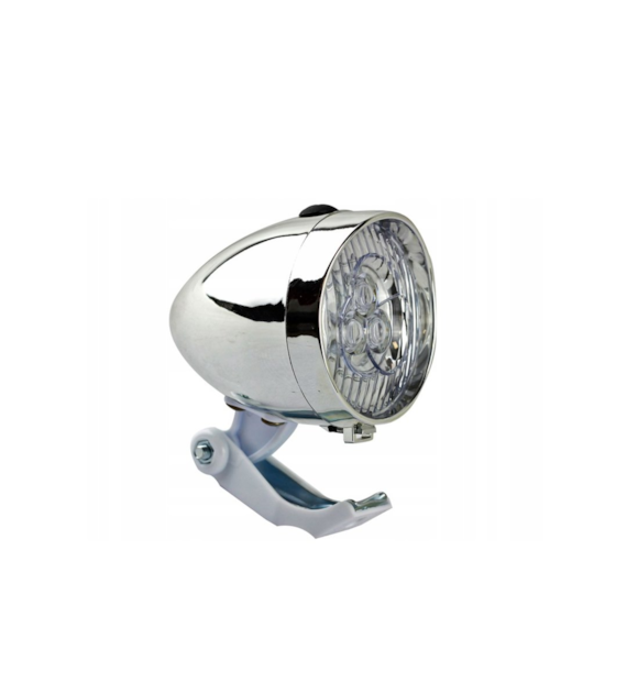 Lampa przód 3LED JY-592 srebrna z białym uchwytem